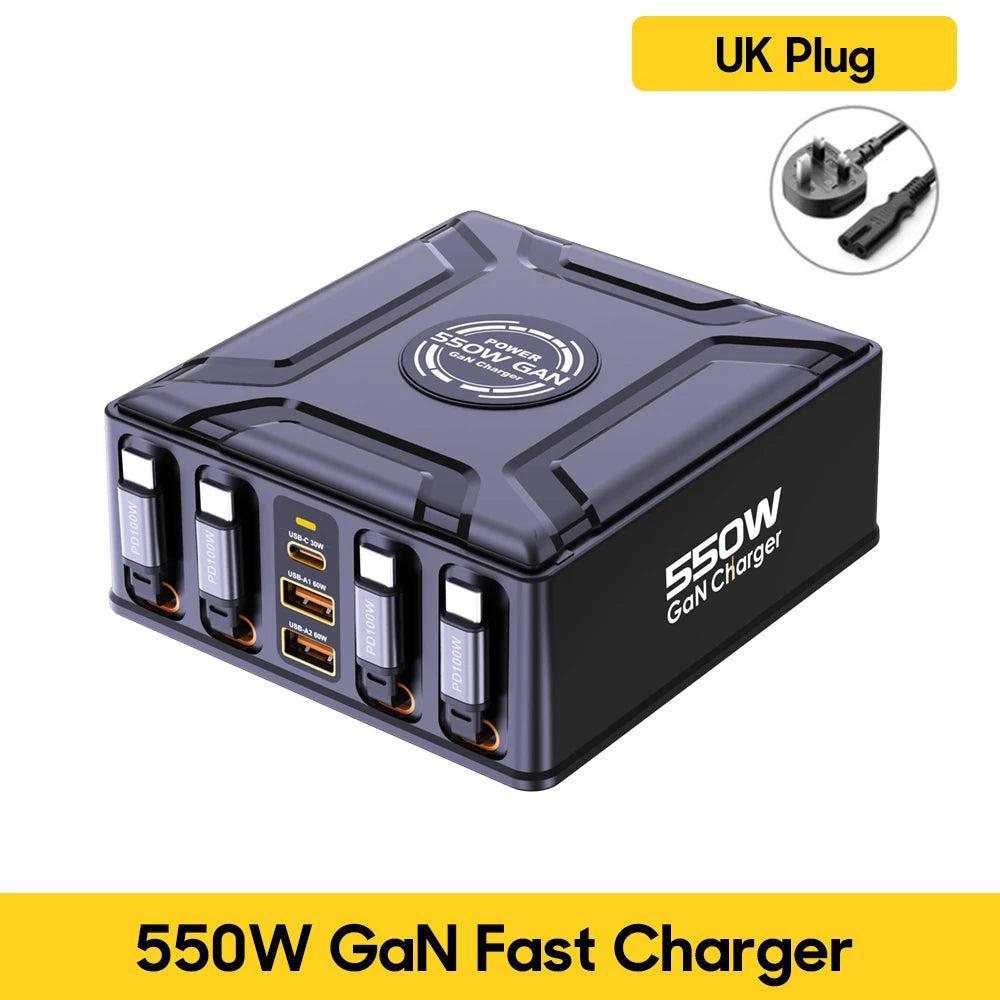 7-in-1 Charging Station with Retractable USB-C Cables