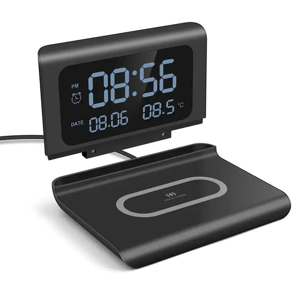 Bedside Wireless Charging Stand with Alarm Clock